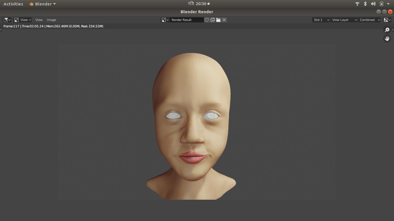 Designing my sister's head - Blender