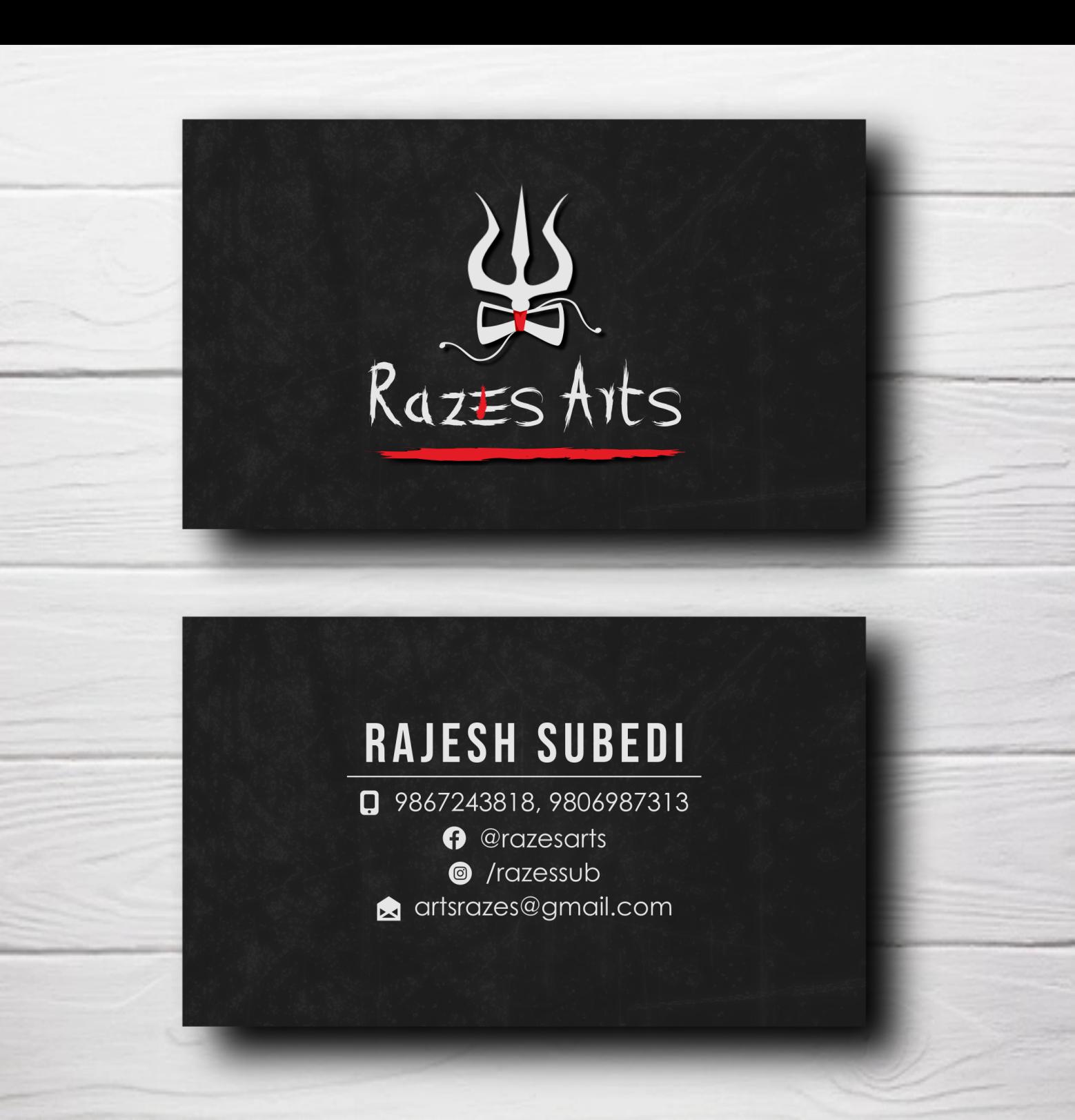 Visiting Card Design for fb/@razesarts